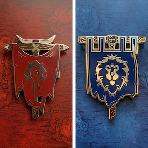 Faction Battle Flags WoW Fanart Hard Enamel Pin