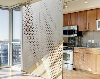 Room divider panels, custom size screen, indoor and outdoor partition, hanging modern room divider
