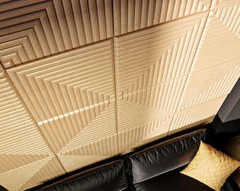 Pannelli murali 3D moderni in MDF, pezzi singoli per la decorazione di pareti d'accento.