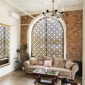 partition panel, privacy screen, custom size panel, mihrab, Geometric Traditional  Divider, Moroccan Panel, Custom Style Privacy Panel