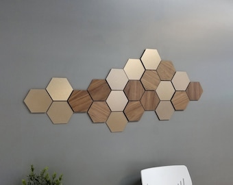 Easy-to-Install Hexagon Honeycomb Wooden Wall Decor