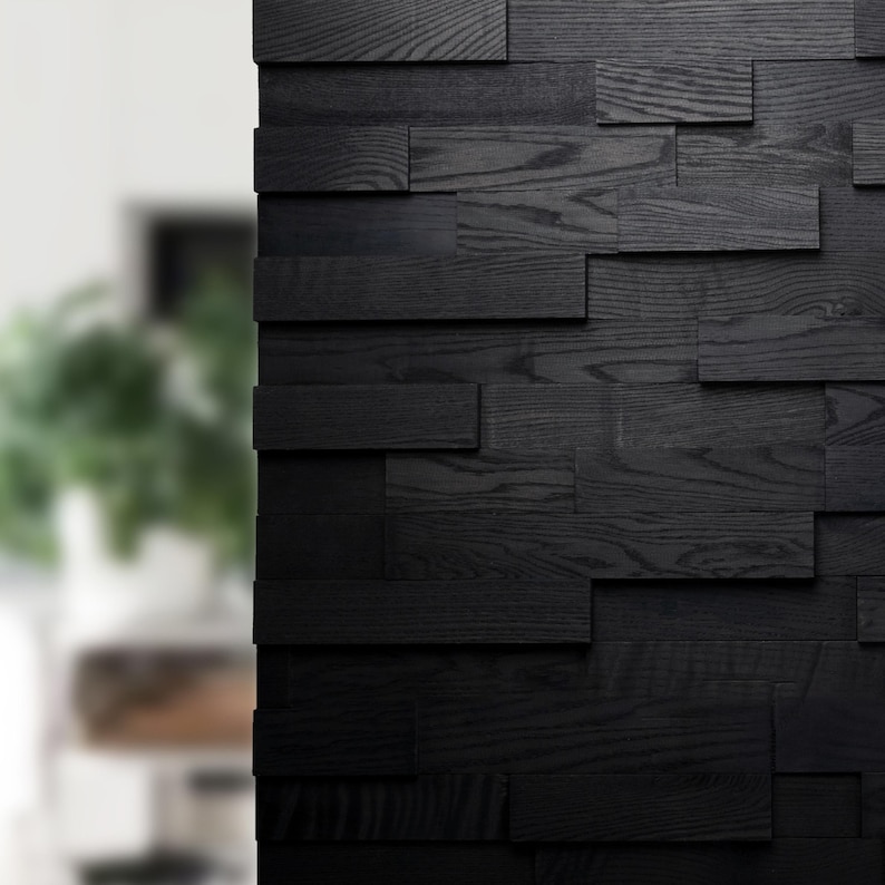 Acoustic Wooden Wall Tiles in various colors, showcasing the 3D brick layout design made from solid wood, perfect for enhancing sound quality in any space.