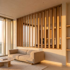 Fully Rotatable Wood Slats | Customizable Room Dividers | Adjustable Wall Panels & Privacy Screens | Modern Wood Slat Partitions