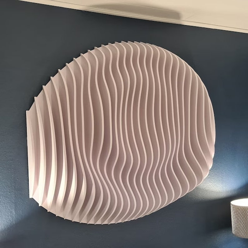 3D white modern parametric wall decor for living room or office