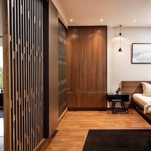 Contemporary Wooden Room Divider, Custom Slat Wall Panel, Luxury Wood Partition, Decorative Privacy Screen, Interior Space Separator