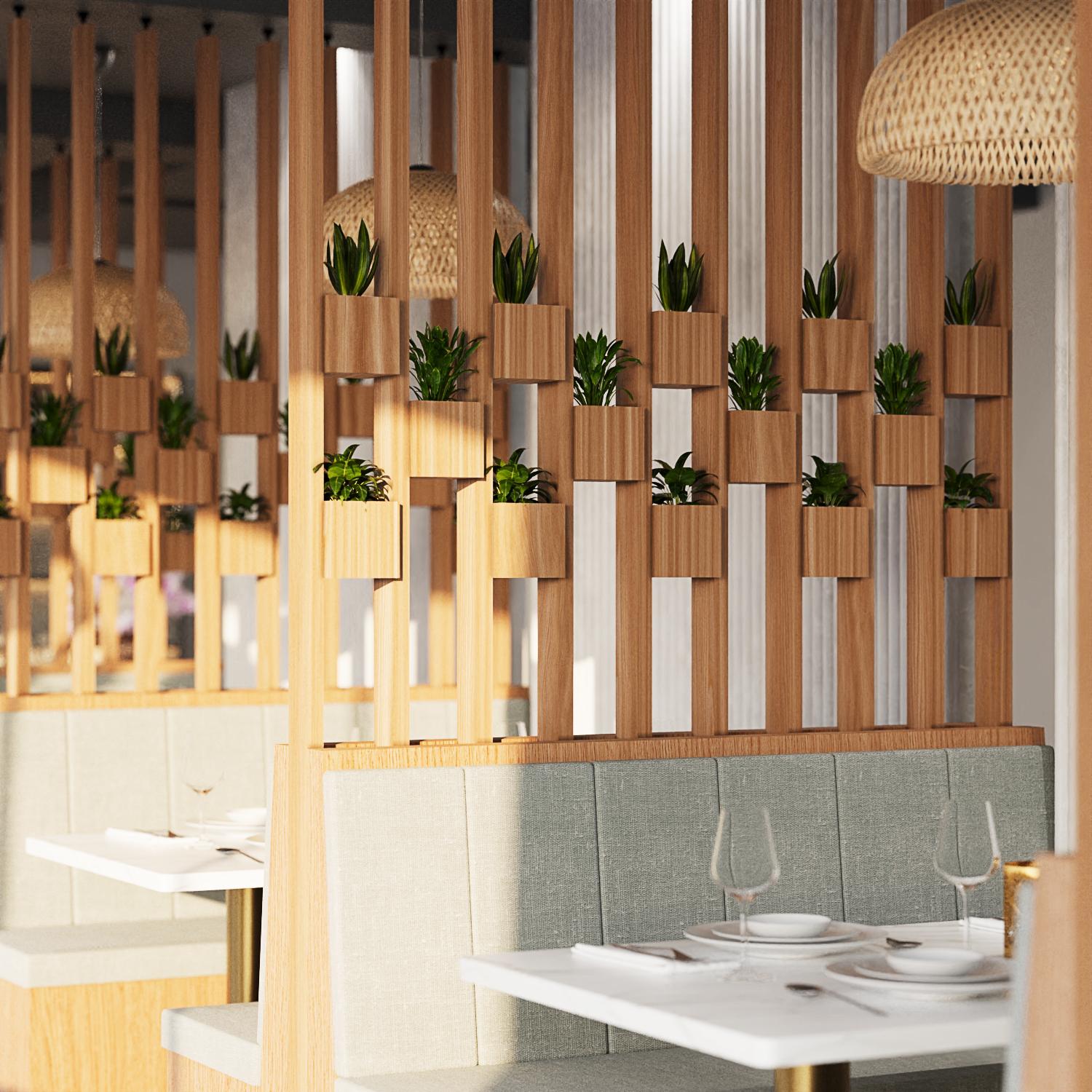 Wood Slat Divider With Built in Planters Modern Room Partition - Etsy