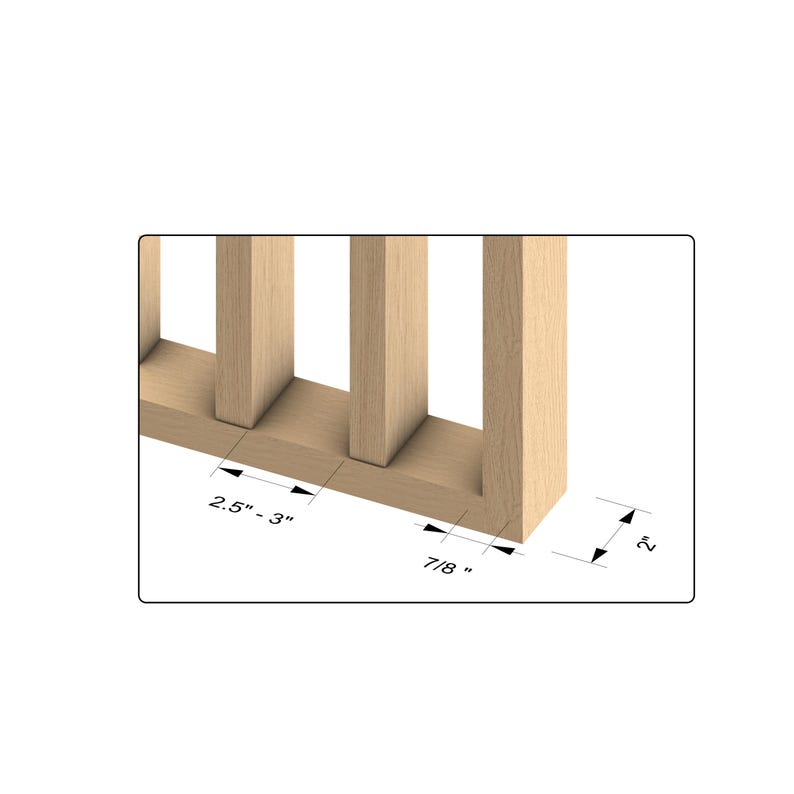 Solid Red Oak Wood Slat Room Divider | Modern Open Space Partition | Decorative Accent Wall Panel | Minimalist Custom Size Wood Screen image 9