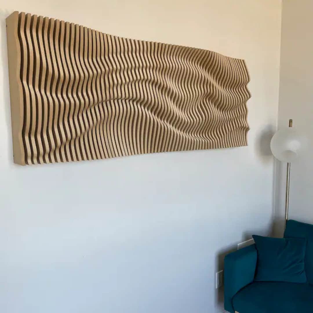 Acoustic Wall Panel Wood Parametric Design Wall Decor - Etsy Canada