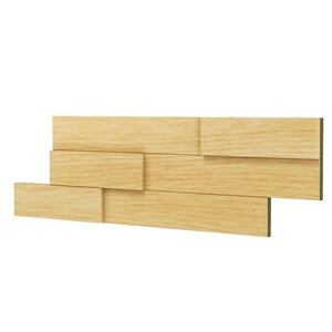 Natürliche 3D Wandfliesen aus Holz | Massivholz Ziegelplatten | Moderne rustikale Akzent-Wandkunst für Wohnzimmer und Schlafzimmer Natural