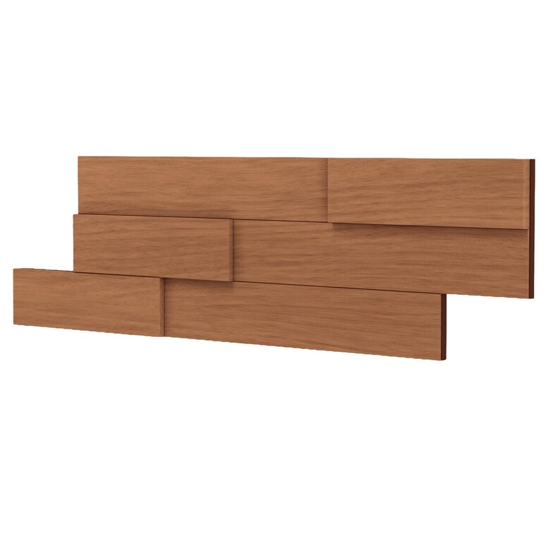Natürliche 3D Wandfliesen aus Holz | Massivholz Ziegelplatten | Moderne rustikale Akzent-Wandkunst für Wohnzimmer und Schlafzimmer Light Brown