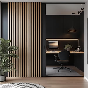 Indywidualne listwy drewniane | Niestandardowe opcje wysokości i koloru | Łatwa instalacja DIY | Lite drewno dębowe | Twórz ściany z listew 3D