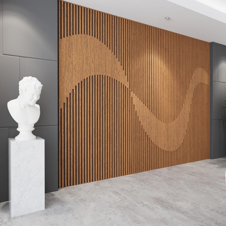 Modern Oak Wall Slat Panels – 3D Wooden Wall Decor | Custom Size ...
