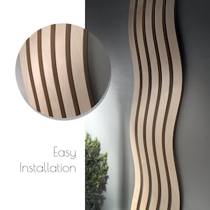 Wavy Wood Wall Panel, Wavy Wood Slat, Acoustic Curvy Wood Panel, Sound Diffuser, Curvy Wood Slat ,  Easy Installation, Custom Panels