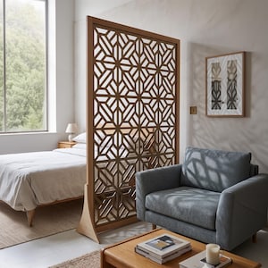 Room Divider Privacy Screen Modern Panel for Small Spaces