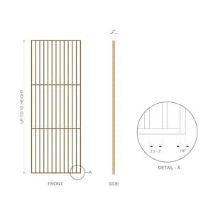 Solid Red Oak Wood Slat Room Divider | Modern Open Space Partition | Decorative Accent Wall Panel | Minimalist Custom Size Wood Screen image 10
