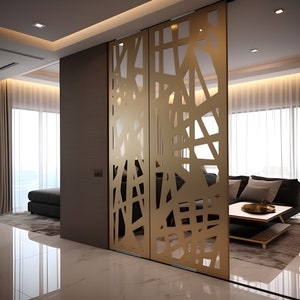 Bronze screen divider, Choose Your Material and Color, Aluminum, Wood, Plywood, HDPE, Personalized Design Options