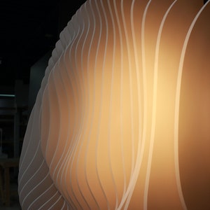 3D white modern parametric wall decor for living room or office