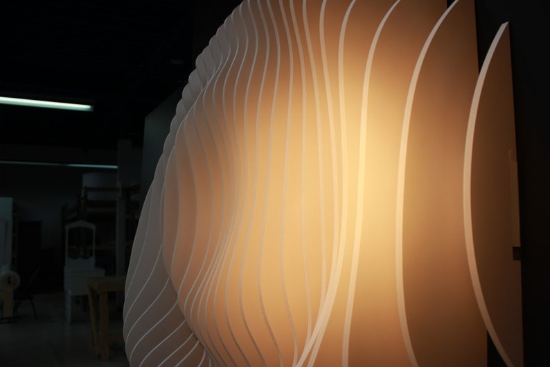 3D white modern parametric wall decor for living room or office