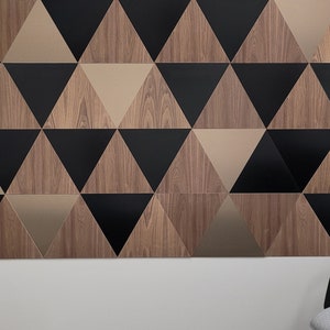 Acoustic Panel, 3d Triangle Wall Paneling, DIY Wall Décor Wooden Tiles ...