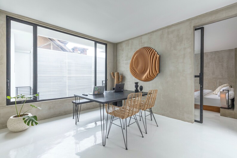 3D white modern parametric wall decor for living room or office