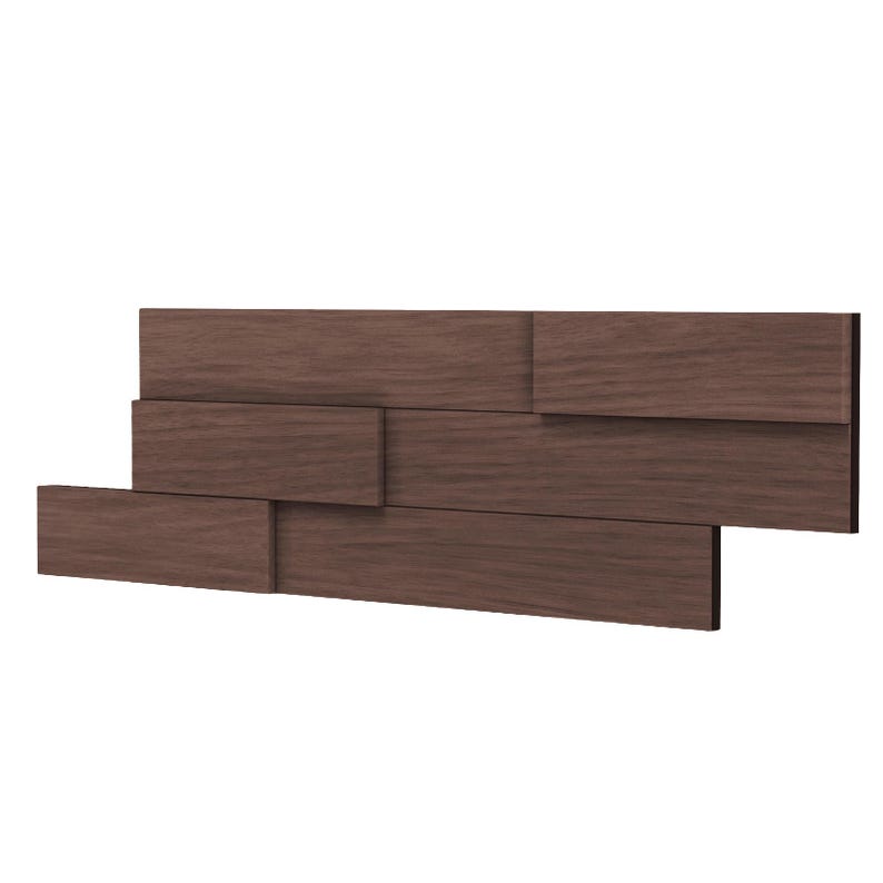 Natürliche 3D Wandfliesen aus Holz | Massivholz Ziegelplatten | Moderne rustikale Akzent-Wandkunst für Wohnzimmer und Schlafzimmer Dark Brown