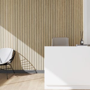 3D Wood Slat Wall Panels , Wooden Wall Slat Panels, Custom Decorative ...