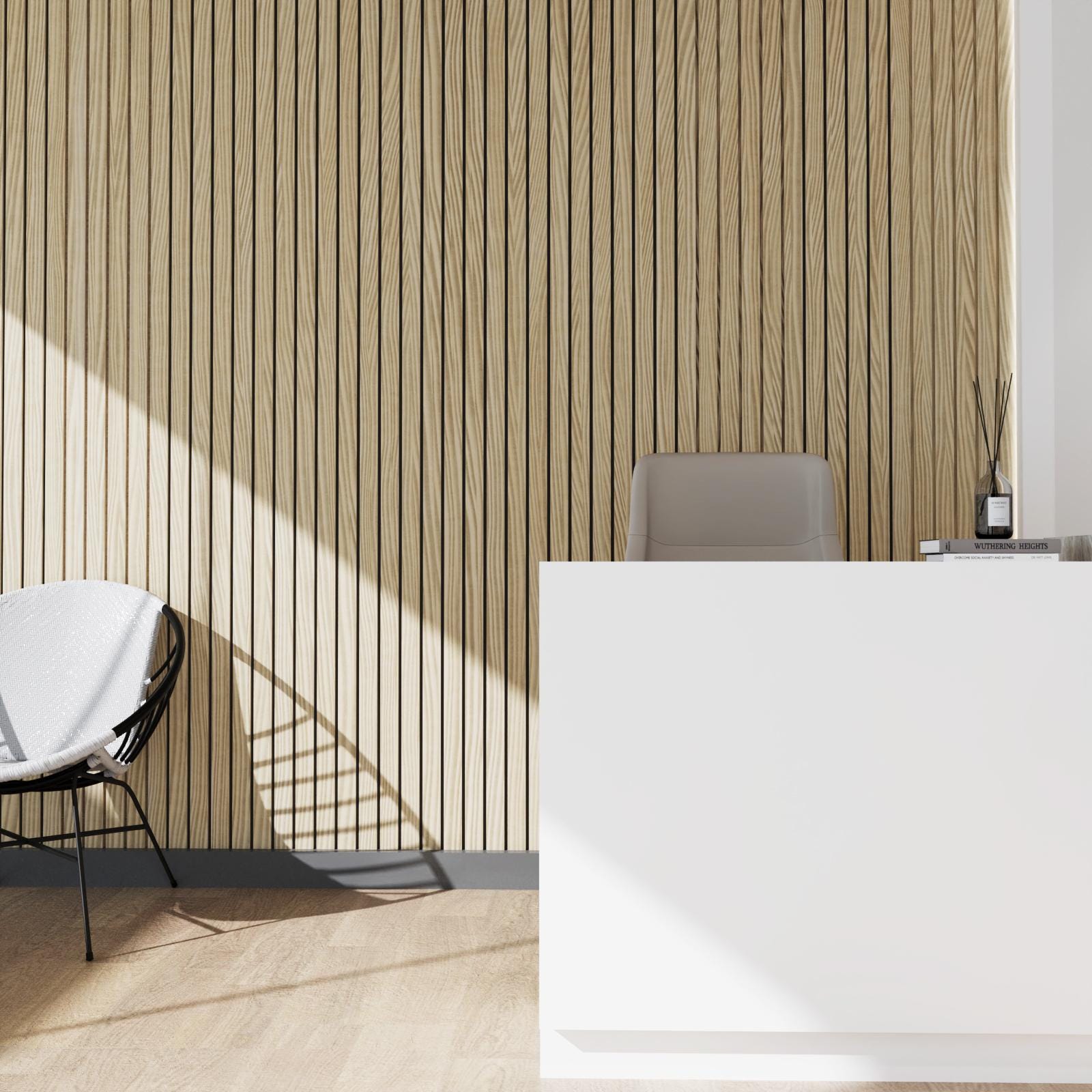 3D木製スラット壁パネル、木製壁スラットパネル、カスタム装飾木製