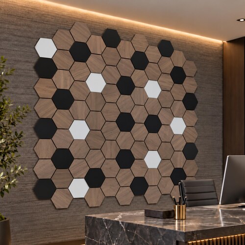 3D Hexagon Wall Tiles, Modern Geometric Honeycomb Wall Decor