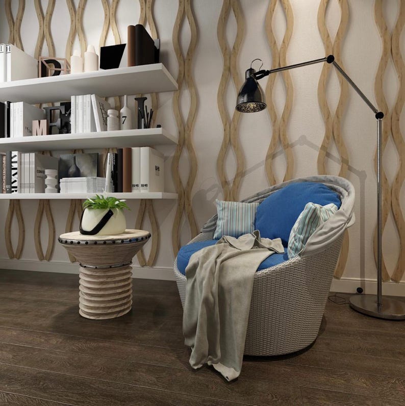 wood slats, curvy panel, wood slat headboard, slat wall, vertical wood slat wall, wood wall panel, home décor diy, 3d wood slat, 3d wooden wall, wood slat accent wall, 3d wall panels, wood acoustic panel, office décor, wall slat panel, wavy panel