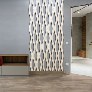 Wavy Wooden Slat Wall Panel – Custom 3D Wooden Wall Art, Decorative Panel in Any Size & Color