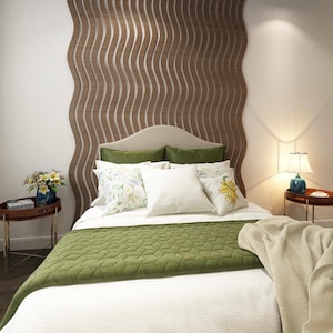 wood slats, curvy panel, wood slat headboard, slat wall, vertical wood slat wall, wood wall panel, home décor diy, 3d wood slat, 3d wooden wall, wood slat accent wall, 3d wall panels, wood acoustic panel, office décor, wall slat panel, wavy panel