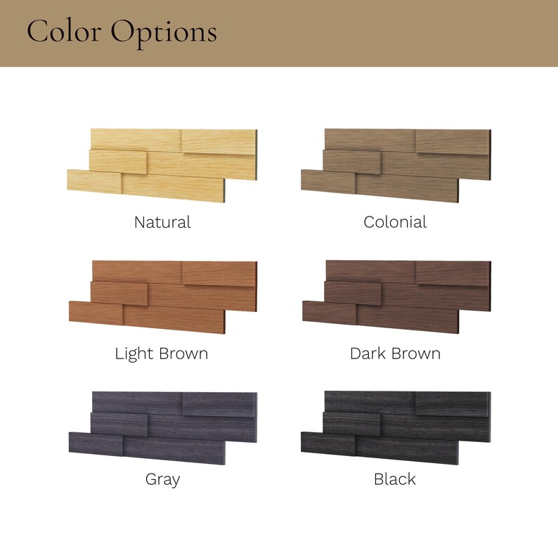 Acoustic Wooden Wall Tiles in various colors, showcasing the 3D brick layout
