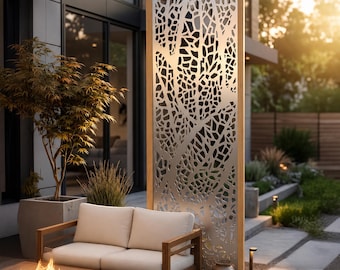 Laser Cut Privacy Screen, Aluminum Composite Garden Divider, Patio Wall Panel