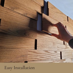 Acoustic Wooden Wall Tiles in various colors, showcasing the 3D brick layout design made from solid wood, perfect for enhancing sound quality in any space.