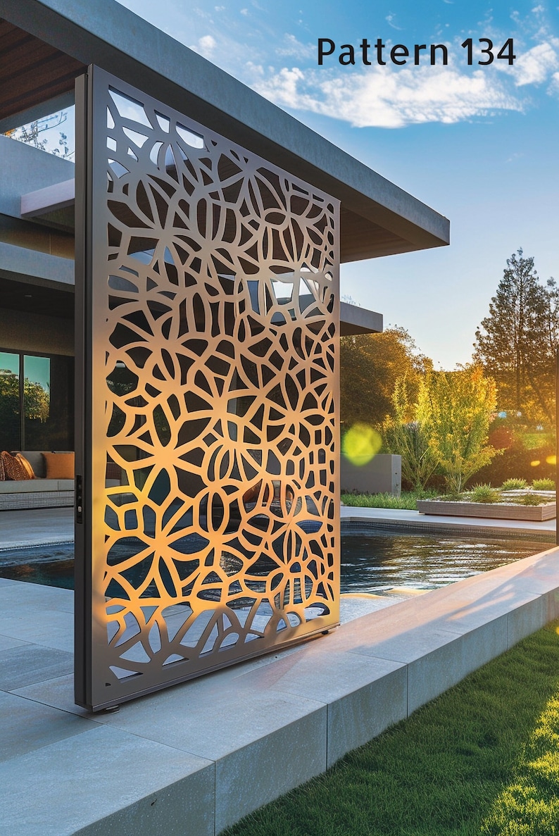 bronze aluminum composite privacy screen for out door pool area