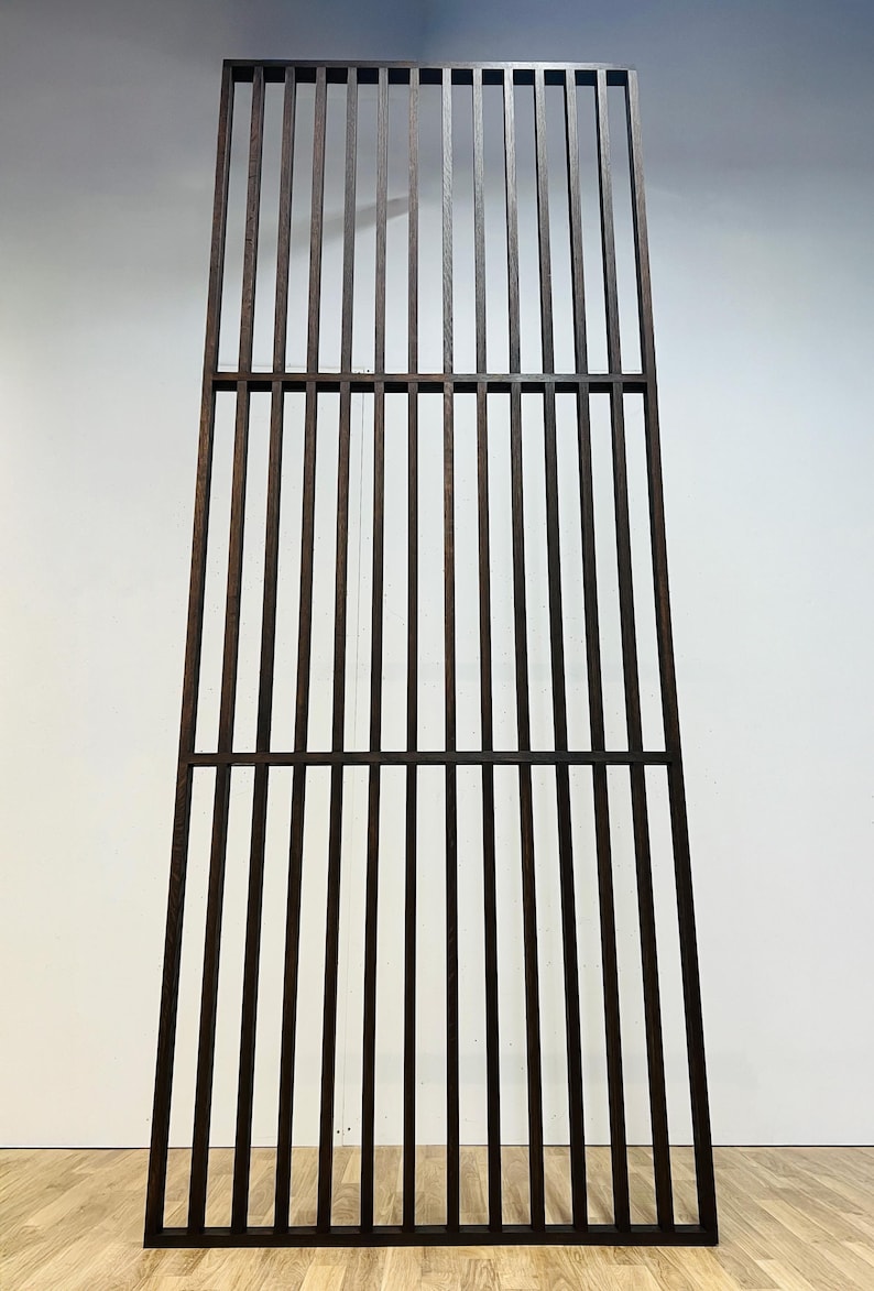Solid Red Oak Wood Slat Room Divider | Modern Open Space Partition | Decorative Accent Wall Panel | Minimalist Custom Size Wood Screen image 18