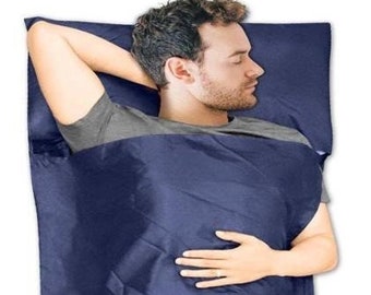 Sleeping Bag Liner with Pillow Sleeve, Hotel Sheet Liner, Microfiber Sheet