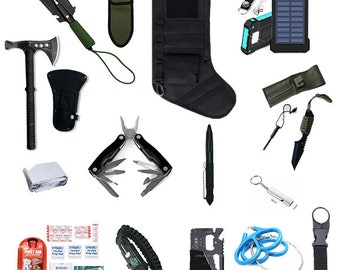 Power Bank Survival Kit Stocking, Tactical Stocking, Christmas Stocking for Him, Survival Stocking, Pre-filled stocking