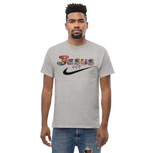 Jesus fez isso, camisa cristã para homens, camiseta cristã retrô, camiseta Jesus para vestuário cristão, camiseta clássica masculina