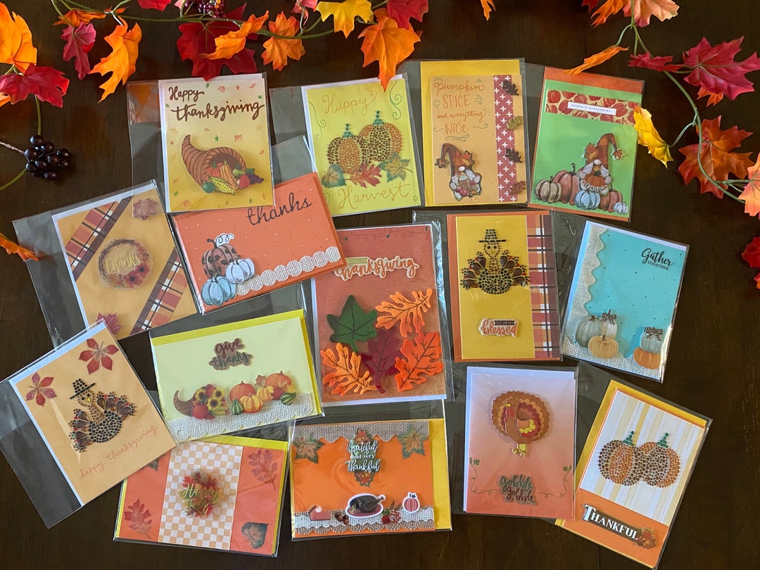 Handmade Fall / Thanksgiving Cards With Envelopes - Etsy
