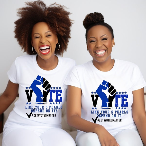 Zeta Phi Beta Sorority Vote like your 5 Pearls depend on it 1920 Finer Woman Dove Soror T-Shirt Zeta Stroll to Polls Shirt ZPB Election Tee