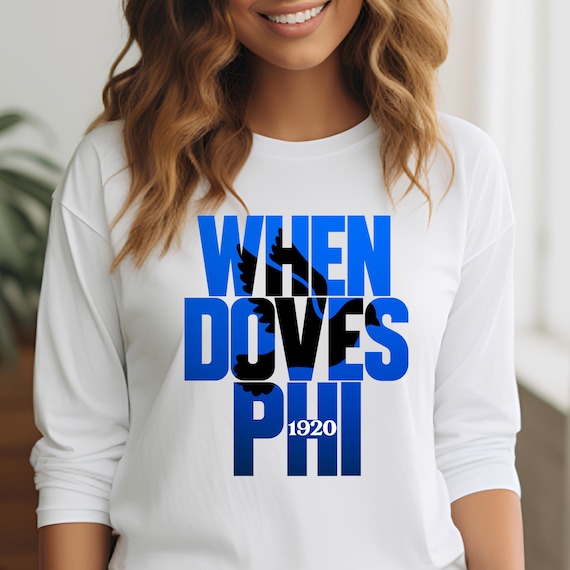 Womens Zeta Phi Blue White Beta When Doves Phi Women's T-Shirt Womens Zeta Phi Blue White Beta When Doves Phi Women's T-Shirt