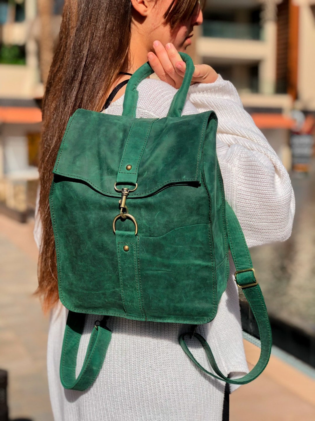Leather Backpack Women, Green Leather Backpack Ladies, Leather Rucksack Women, School Backpack Women, City Backpack, Backpack Purse - Etsy UK Leather Backpack Women, Green Leather Backpack Ladies, Leather Rucksack Women, School Backpack Women, City Backpack, Backpack Purse - Etsy UK