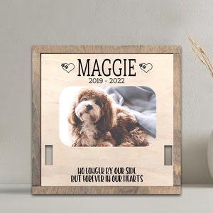 Custom Photo Dog Collar Memorial Frame, Loss of Dog or Cat Sympathy Gift, Pet Collar Holder, Bereavement Gift, Pet Memorial Wood Frame
