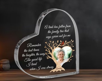 Personalized Memorial Acrylic Plaque, Loss Sympathy Gift