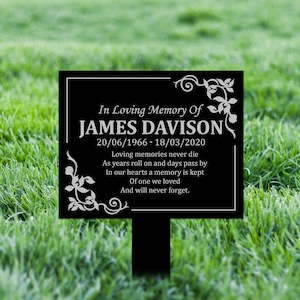 Placa conmemorativa acrílica personalizada – Marcador de tumba de jardín