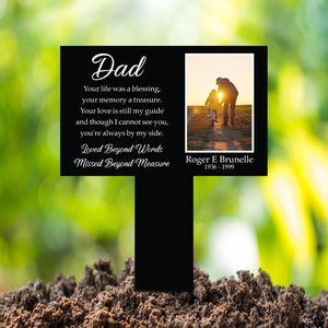 Custom Dad Memorial Stake Acrylic, Loss of Dad, Remembrance Gift, In Loving Memory of Dad, Gift For Father's Day,Memorial Stake,Grave Marker