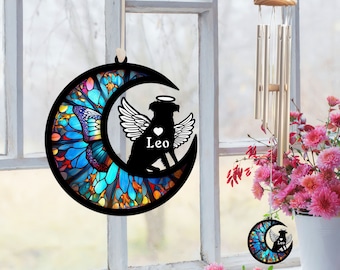 Australian Shepherd Memorial Wind Chime, Angel Wings, Pet Loss Gift