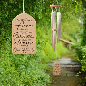 Baby loss memorial Wind Chime Personalized Gift Miscarriage Stillbirth Wind Chime Sympathy grief gift Always In Our Hearts Infant loss Gift