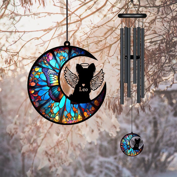 Papillon Angel Memorial Dog Decal - Vinyl Window Sticker For Pet Remembrance